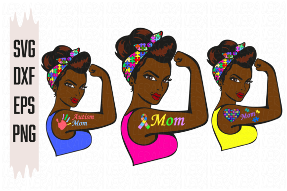 Afro Mom, Autism Mom Graphics
