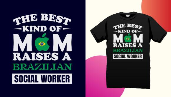 Brazil Tshirt Design for Apple Lover Mom: Graphics & Print Templates