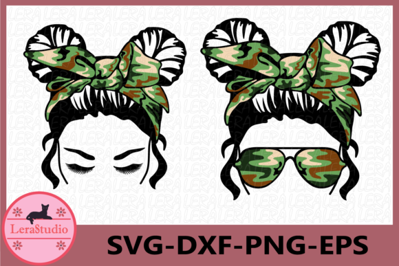 Messy Bun Bandana, Mom: Graphics & Illustrations