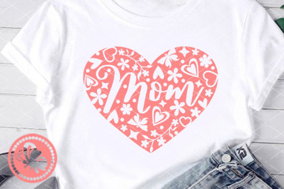 Mom Heart Zentangle Art Pink Mandalas