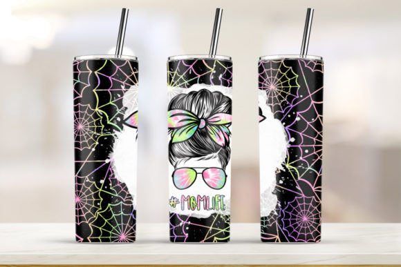 Mom Life Spiderweb Halloween 20oz Skinny Graphics