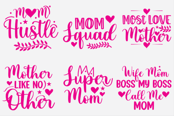 Mom Typography T-shirt Design Bundle