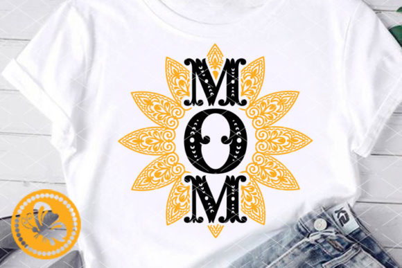 Sunflower MOM Sign Mandala Zentangle Art